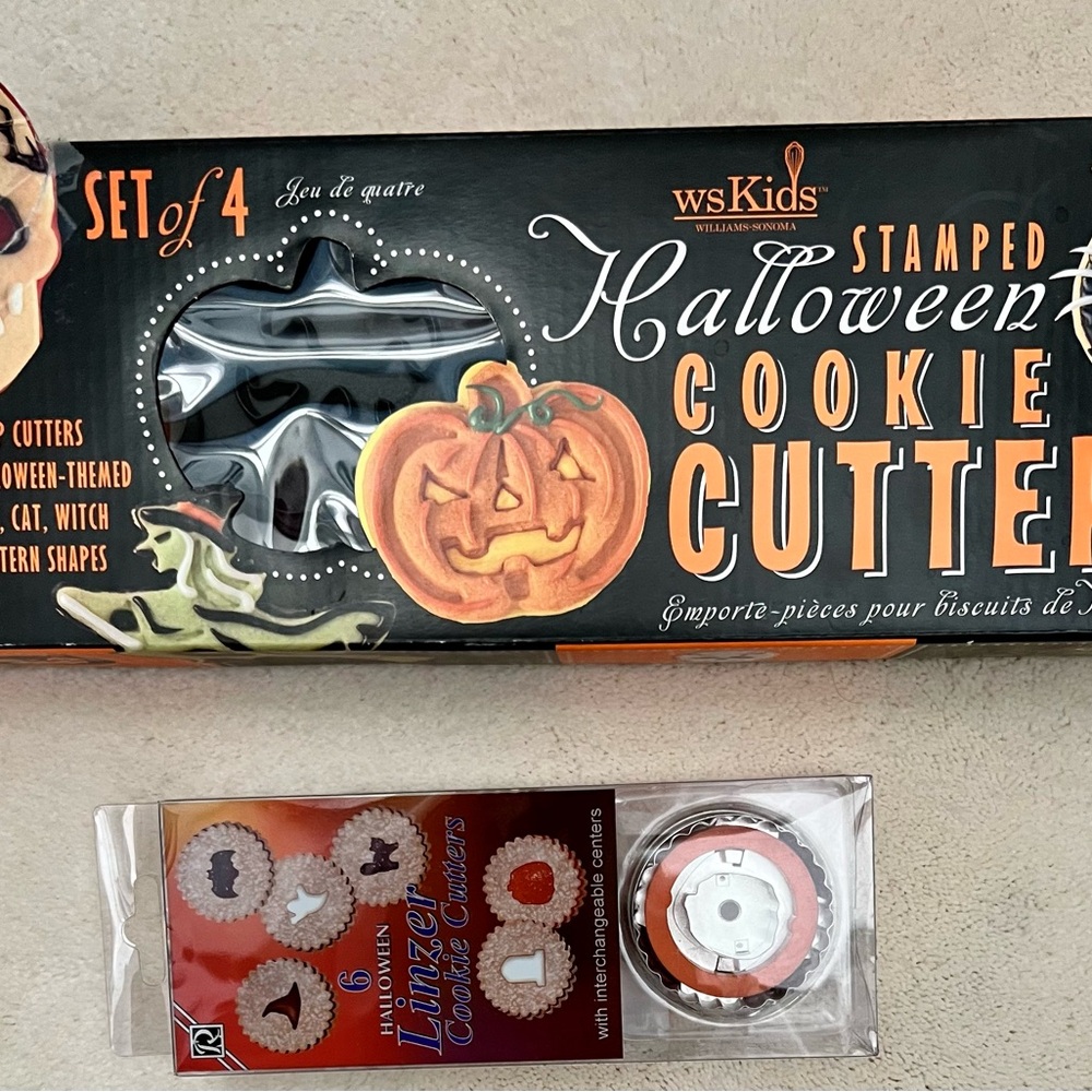 William Sonoma Kids Halloween Cookie Cutters Press-And-Stamp Set Of 4